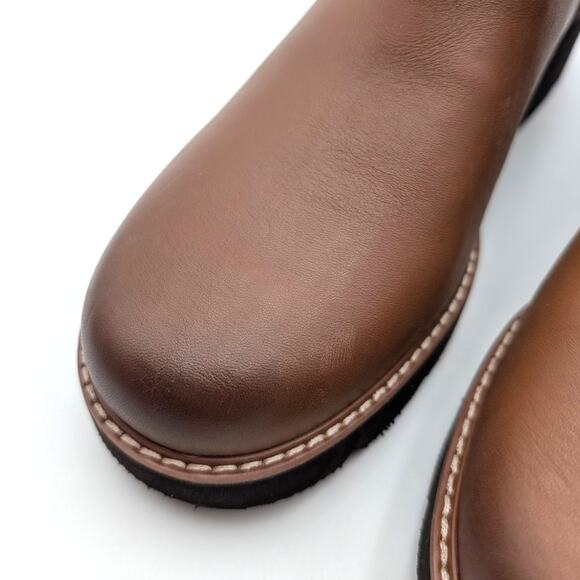 Naturalizer Delilah Leather Lug Sole Ankle Booties Brown Size US10M EU41 - Picture 10 of 11